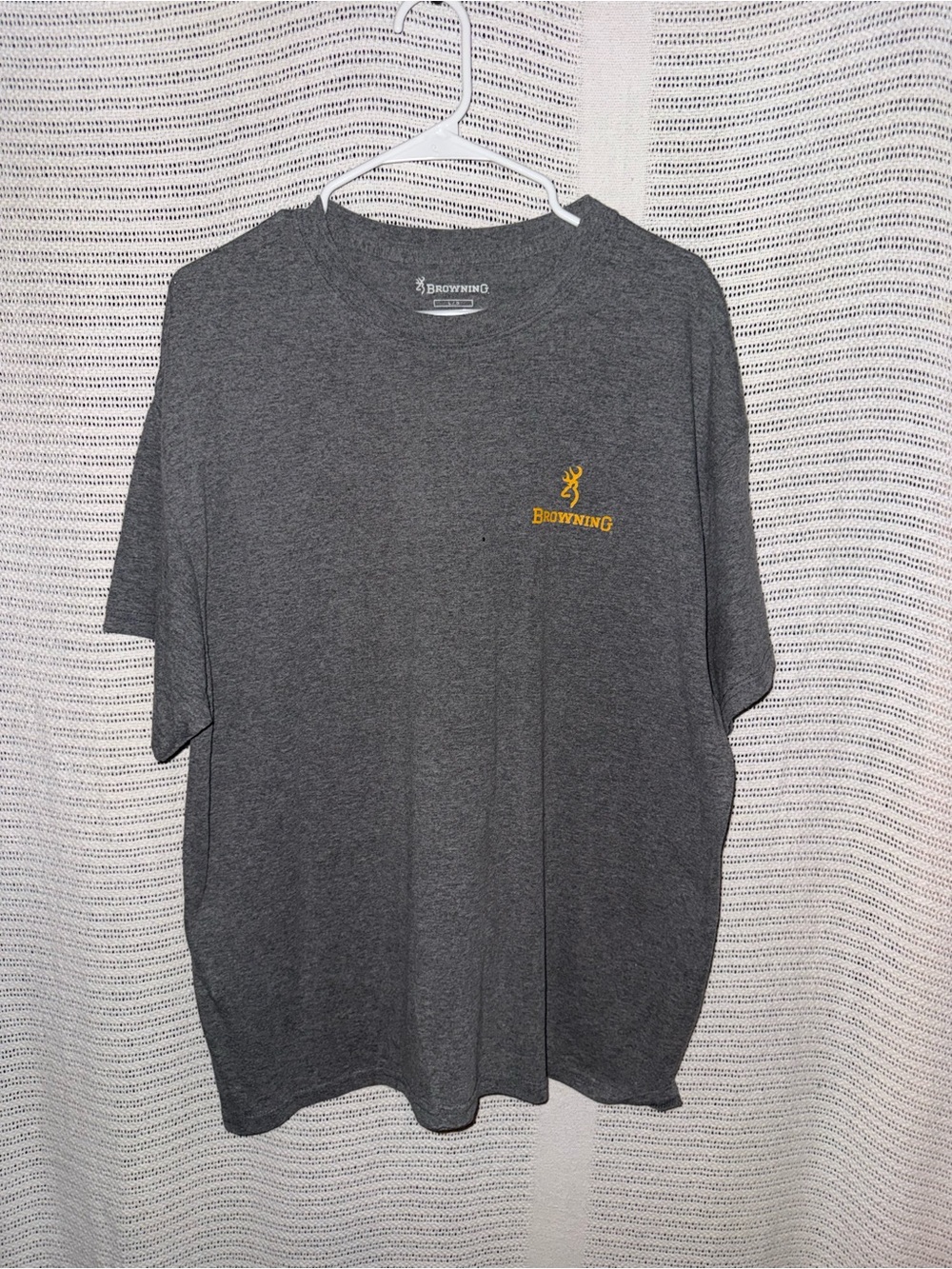 Browning Gray Short Sleeve Tee with Yellow Logo